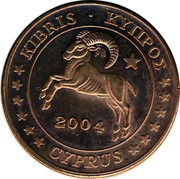 Cyprus 5 Euro Cent Probe trial prueba 2004 UNC X# Pn3 KIBRIS • ΚΥΠΡΟΣ 2004 CYPRUS coin obverse Cyprus 5 Euro Cent Probe trial prueba 2004 UNC X# Pn3 KIBRIS • ΚΥΠΡΟΣ 2004 CYPRUS coin obverse