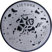 Lithuania 5 Euro Jonines (Rasos) 2018 LMK Proof KM# 236 LIETUVA 2018 5 € coin obverse Lithuania 5 Euro Jonines (Rasos) 2018 LMK Proof KM# 236 LIETUVA 2018 5 € coin obverse