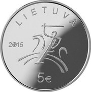 Lithuania 5 Euro Literature 2015 LMK Proof LIETUVA 2015 LMK 5 € coin obverse Lithuania 5 Euro Literature 2015 LMK Proof LIETUVA 2015 LMK 5 € coin obverse