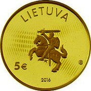 Lithuania 5 Euro Lithuanian science physics 2016 Proof KM# 222 LIETUVA 5 € 2016 coin obverse Lithuania 5 Euro Lithuanian science physics 2016 Proof KM# 222 LIETUVA 5 € 2016 coin obverse