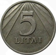 Lithuania 5 Litai 1991 KM# 93 Reform Coinage 5 LITAI coin reverse Lithuania 5 Litai 1991 KM# 93 Reform Coinage 5 LITAI coin reverse