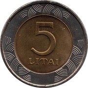 Lithuania 5 Litai Vytis 1999 KM# 113 5 LITAI coin reverse Lithuania 5 Litai Vytis 1999 KM# 113 5 LITAI coin reverse