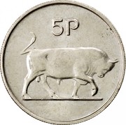 Ireland 5 Pence Large type 1980 KM# 22 5P coin reverse Ireland 5 Pence Large type 1980 KM# 22 5P coin reverse