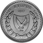 Cyprus € 5 Vasilis Michaelides 2017 Proof CYPRUS ΚΥΠΡΟΣ KIBRIS 2017 1960 coin obverse