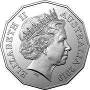 Australia 50 Cents 70 Years of ASIO 2019 Proof ELIZABETH II AUSTRALIA 2019 IRB coin obverse Australia 50 Cents 70 Years of ASIO 2019 Proof ELIZABETH II AUSTRALIA 2019 IRB coin obverse