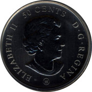 Canada 50 cents Montreal Canadians 2009 D.G.REGINA ELIZABETH II 50 CENTS coin obverse