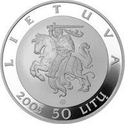 Lithuania 50 Litu 100th Anniversary of the Great Seimas of Vilnius 2005 Proof KM# 147 LIETUVA LMK 2005 50 LITŲ coin obverse Lithuania 50 Litu 100th Anniversary of the Great Seimas of Vilnius 2005 Proof KM# 147 LIETUVA LMK 2005 50 LITŲ coin obverse