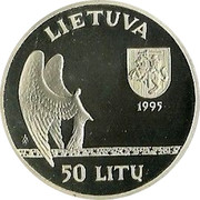 Lithuania 50 Litu 120th birth anniversary of Mikalojus Konstantinas Ciurlionis 1995 LMK Proof KM# 99 1875 - 1911 M.K. ČIURLIONIS ŽA coin reverse Lithuania 50 Litu 120th birth anniversary of Mikalojus Konstantinas Ciurlionis 1995 LMK Proof KM# 99 1875 - 1911 M.K. ČIURLIONIS ŽA coin reverse