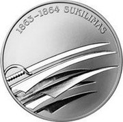 Lithuania 50 Litu 150th Anniversary of January Uprising 1863-1864 2013 Proof KM# 197 1863 - 1864 SUKILIMAS coin reverse Lithuania 50 Litu 150th Anniversary of January Uprising 1863-1864 2013 Proof KM# 197 1863 - 1864 SUKILIMAS coin reverse