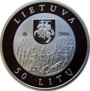 Lithuania 50 Litu 200th birth anniversary of Emilija Pliateryte 2006 Proof KM# 151 LIETUVA LMK 2006 50 LITŲ coin obverse Lithuania 50 Litu 200th birth anniversary of Emilija Pliateryte 2006 Proof KM# 151 LIETUVA LMK 2006 50 LITŲ coin obverse