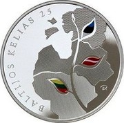 Lithuania 50 Litu 25th anniversary of the Baltic Way 2014 Proof KM# 200 BALTIJOS KELIAS 25 ER coin reverse Lithuania 50 Litu 25th anniversary of the Baltic Way 2014 Proof KM# 200 BALTIJOS KELIAS 25 ER coin reverse