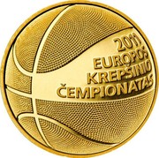 Lithuania 50 Litu European Basketball Championship 2011 Proof KM# 176 2011 EUROPOS KREPŠINIO ČEMPIONATAS coin reverse Lithuania 50 Litu European Basketball Championship 2011 Proof KM# 176 2011 EUROPOS KREPŠINIO ČEMPIONATAS coin reverse