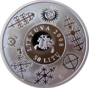Lithuania 50 Litu European Cultural Heritage 2008 Proof KM# 153 LIETUVA 2008 50 LITŲ LMK coin obverse Lithuania 50 Litu European Cultural Heritage 2008 Proof KM# 153 LIETUVA 2008 50 LITŲ LMK coin obverse