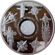 Lithuania 50 Litu European Cultural Heritage 2008 Proof KM# 153 KRYŽDIRBYSTĖ IR KRYŽIU SIMBOLIKA ∙ UNESCO ∙ coin reverse Lithuania 50 Litu European Cultural Heritage 2008 Proof KM# 153 KRYŽDIRBYSTĖ IR KRYŽIU SIMBOLIKA ∙ UNESCO ∙ coin reverse