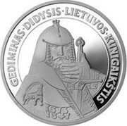 Lithuania 50 Litu Gediminas - Grand Duke of Lithuania 1996 LMK Proof KM# 103 LIETUVA LMK 50 LITŲ 1996 coin obverse