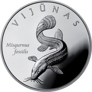 Lithuania 50 Litu Lithuanian nature - European weatherfish 2010 Proof KM# 171 VIJŪNAS MISGURNUS FOSSILIS coin reverse Lithuania 50 Litu Lithuanian nature - European weatherfish 2010 Proof KM# 171 VIJŪNAS MISGURNUS FOSSILIS coin reverse