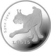 Lithuania 50 Litu Lithuanian nature - Lynx 2006 Proof KM# 148 LYNX LYNX LUÅ IS coin reverse Lithuania 50 Litu Lithuanian nature - Lynx 2006 Proof KM# 148 LYNX LYNX LUÅ IS coin reverse