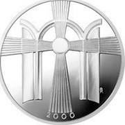 Lithuania 50 Litu New Millennium 2000 Proof KM# 128 BR 2000 coin reverse