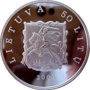 Lithuania 50 Litu Tytuvenai architectural ensemble 2009 Proof KM# 164 LIETUVA 50 LITŲ LMK 2009 coin obverse Lithuania 50 Litu Tytuvenai architectural ensemble 2009 Proof KM# 164 LIETUVA 50 LITŲ LMK 2009 coin obverse