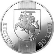 Lithuania 50 Litu XXVII Olympiad in Sydney 2000 Proof KM# 124 LIETUVA LMK 50 LITŲ coin obverse