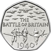 UK 50 Pence (Battle of Britain (4th portrait)) KM# 1338 THE BATTLE OF BRITAIN GB 1940 coin reverse UK 50 Pence (Battle of Britain (4th portrait)) KM# 1338 THE BATTLE OF BRITAIN GB 1940 coin reverse