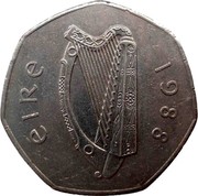 Ireland 50 Pence Dublin Millennium 1988 KM# 26 ÉIRE 1988 coin obverse Ireland 50 Pence Dublin Millennium 1988 KM# 26 ÉIRE 1988 coin obverse