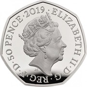 UK 50 Pence Paddington Station (Colored) 2019 Proof ∙ELIZABETH II∙D∙G∙REG∙F∙D∙50 PENCE∙2019 J.C coin obverse UK 50 Pence Paddington Station (Colored) 2019 Proof ∙ELIZABETH II∙D∙G∙REG∙F∙D∙50 PENCE∙2019 J.C coin obverse