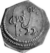 Ireland 6 Pence Annulets 1642 KM# 45 DW GU L 22 coin obverse
