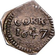 Ireland 6 Pence Cork 1647 KM# 80 CORK 1647 coin obverse Ireland 6 Pence Cork 1647 KM# 80 CORK 1647 coin obverse