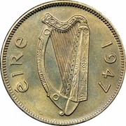 Ireland 6 Pence 1947 KM# 13a Republic ÉIRE 1960 coin obverse Ireland 6 Pence 1947 KM# 13a Republic ÉIRE 1960 coin obverse