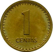Lithuania Centas 1990 Republic 1 CENTAS coin obverse Lithuania Centas 1990 Republic 1 CENTAS coin obverse