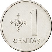 Lithuania Centas 1991 KM# 85 Republic 1 CENTAS coin reverse Lithuania Centas 1991 KM# 85 Republic 1 CENTAS coin reverse