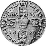 Ireland Crown (James II) KM# 106.1 ORE TRI VM PHO CHRIS ANO DOM 16 90 coin reverse Ireland Crown (James II) KM# 106.1 ORE TRI VM PHO CHRIS ANO DOM 16 90 coin reverse