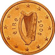 Ireland Euro Cent Harp 2006 KM# 32 ÉIRE 2002 coin obverse Ireland Euro Cent Harp 2006 KM# 32 ÉIRE 2002 coin obverse