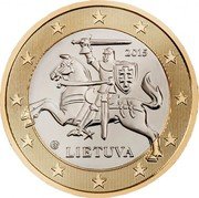 Lithuania Euro Vytis 2015 LMK KM# 211 2015 LIETUVA coin obverse Lithuania Euro Vytis 2015 LMK KM# 211 2015 LIETUVA coin obverse