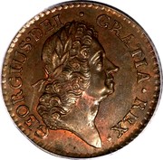 Ireland Farthing 1723 . KM# 119a Standard Coinage GEORGIVS DEI GRATIA REX coin obverse Ireland Farthing 1723 . KM# 119a Standard Coinage GEORGIVS DEI GRATIA REX coin obverse