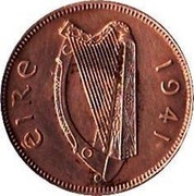 Ireland Farthing Woodcock 1941 KM# 9 ÉIRE 1953 coin obverse Ireland Farthing Woodcock 1941 KM# 9 ÉIRE 1953 coin obverse