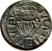 Ireland Farthing Charles I (1625-1644) KM# 25.38 FRA ET HIB REX coin reverse
