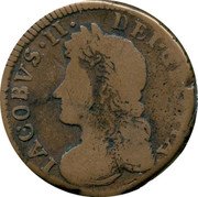 Ireland Farthing 1691 KM# 107.2 Siege of Limerick IACOBVS II DEI GRATIA coin obverse Ireland Farthing 1691 KM# 107.2 Siege of Limerick IACOBVS II DEI GRATIA coin obverse