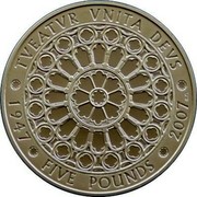 UK Five Pounds 60th Anniversary of the Wedding of Queen Elizabeth II Piedfort 2007 British Royal Mint Proof KM# P63 TVEATVER VNITA DEVS * 1947 * FIVE POUNDS * 2007 * coin reverse UK Five Pounds 60th Anniversary of the Wedding of Queen Elizabeth II Piedfort 2007 British Royal Mint Proof KM# P63 TVEATVER VNITA DEVS * 1947 * FIVE POUNDS * 2007 * coin reverse
