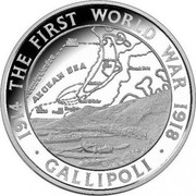 UK Five Pounds Gallipoli Landings 2015 Proof 1914 THE FIRST WORLD WAR 1918 AEGEAN SEA .GALLIPOLI. coin reverse UK Five Pounds Gallipoli Landings 2015 Proof 1914 THE FIRST WORLD WAR 1918 AEGEAN SEA .GALLIPOLI. coin reverse