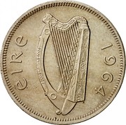 Ireland Florin 1964 KM# 15a Republic ÉIRE 1964 coin obverse Ireland Florin 1964 KM# 15a Republic ÉIRE 1964 coin obverse