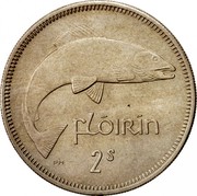 Ireland Florin 1964 KM# 15a Republic FLÓIRÍN 2S PM coin reverse Ireland Florin 1964 KM# 15a Republic FLÓIRÍN 2S PM coin reverse