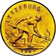 Luxembourg Franc Charlotte Essai 1963 LETZEBURG A.B. 1964 coin obverse Luxembourg Franc Charlotte Essai 1963 LETZEBURG A.B. 1964 coin obverse