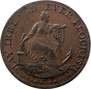 Ireland Halfpenny Dublin - Parker's 1795 KM# TTN2 MAY IRELAND EVER FLOURISH F A coin obverse