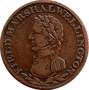 Canada Halfpenny (Field Marshal Wellington . Large letters) FIELD MARSHAL WELLINGTON coin obverse Canada Halfpenny (Field Marshal Wellington . Large letters) FIELD MARSHAL WELLINGTON coin obverse