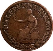 Canada Halfpenny (Field Marshal Wellington . Large letters) HALFPENNY TOKEN coin reverse Canada Halfpenny (Field Marshal Wellington . Large letters) HALFPENNY TOKEN coin reverse