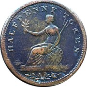 Canada Halfpenny (Field Marshal Wellington. Small letters) HALFPENNY TOKEN coin reverse Canada Halfpenny (Field Marshal Wellington. Small letters) HALFPENNY TOKEN coin reverse