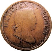 Ireland Halfpenny Hibernicus 1820  HALFPENNY TOKEN coin obverse Ireland Halfpenny Hibernicus 1820  HALFPENNY TOKEN coin obverse