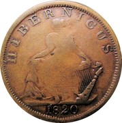 Ireland Halfpenny Hibernicus 1820  HIBERNICUS 1820 coin reverse Ireland Halfpenny Hibernicus 1820  HIBERNICUS 1820 coin reverse